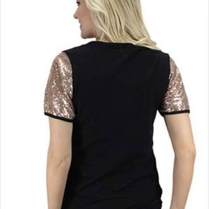 Black and rose gold sequin